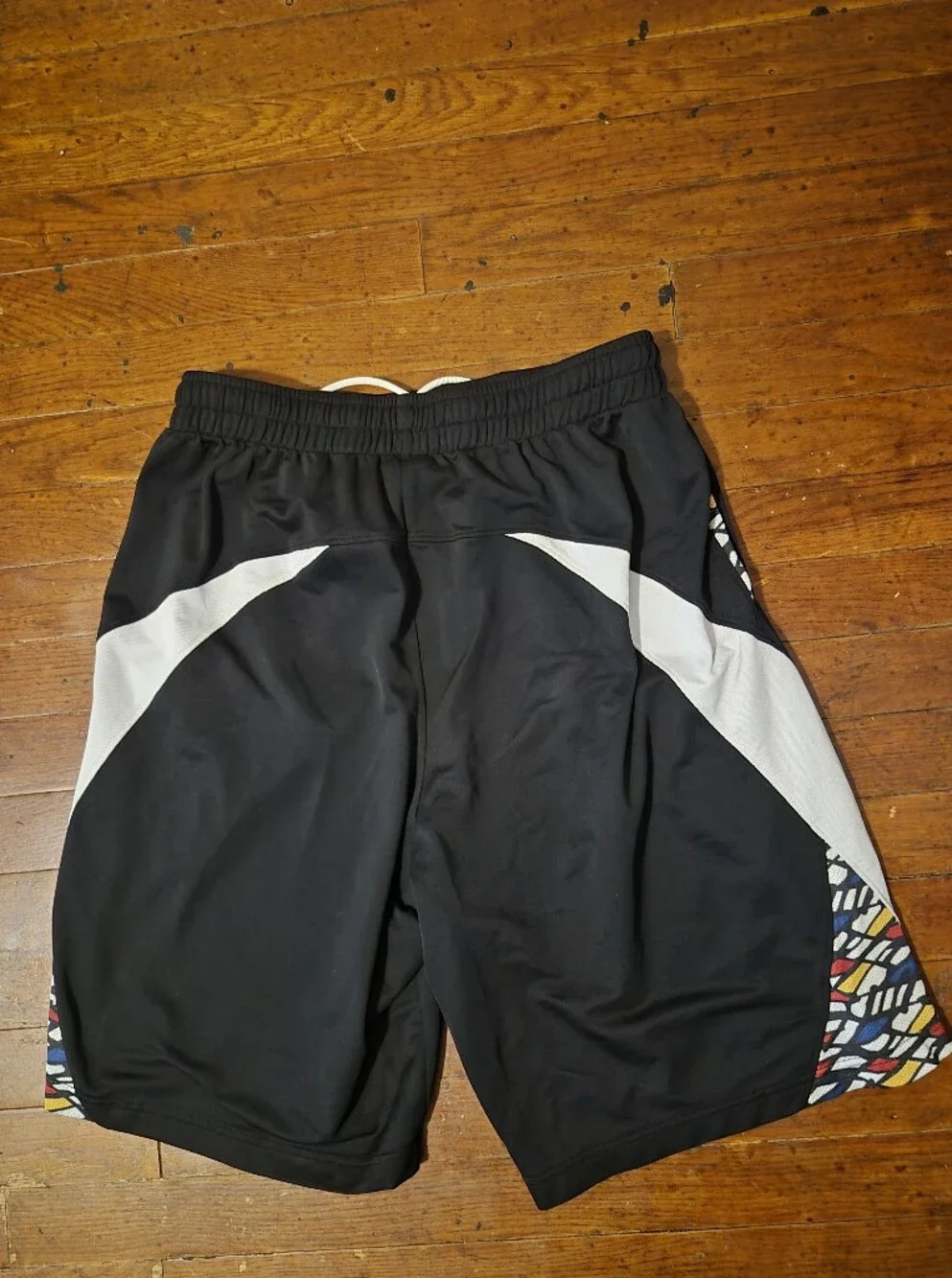Jordan Black & White Men's Sz L Athletic Basketball Shorts with Multicolor Trim